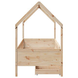 Kids Bed Frame with Drawers without Mattress 90x200 cm Solid Wood 3302032
