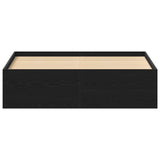 Bed Frame without Mattress Black Oak 140x200 cm Engineered Wood 3329333