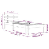 Bed Frame without Mattress 90x190cm Single 814719