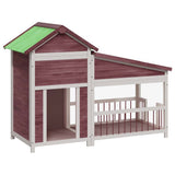 Dog Kennel Mocha 143x60.5x109 cm Solid Wood Pine 172263