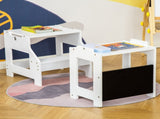 2 in 1 Kids Kitchen Step Stool with Safety Rail Toddler Steps with Chalkboard for Kitchen Bathroom, T3398P347701