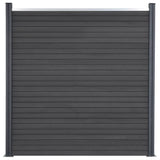Fence Panel Set Grey 699x186 cm WPC 3211833