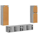 TV Cabinet Set Wall-mounted 4 pcs Grey Sonoma Engineered Wood 3409039