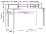 Desk with Drawer Wax Brown 110 x 50 x 93 cm Soild Pine Wood 870012