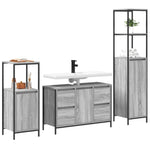 ZNTS 3-Piece Bathroom Furniture Set in Grey Sonoma Engineered Wood 3328382