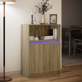 Sideboard with LED Sonoma Oak 72x34x100 cm Engineered Wood 852161