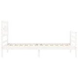 Bed Frame without Mattress White Single Solid Wood 3194407