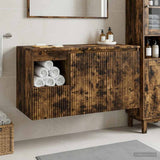 Bathroom Furniture Set 2 pcs Smoked Oak Engineered Wood 3404119