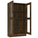 Vitrine Cabinet Smoked Oak 82.5x30.5x150 cm Engineered Wood 815117