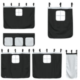 Kids' Loft Bed with Curtains without Mattress White&Black 90x200cm 3206964