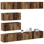 ZNTS 6 Piece TV Cabinet Set Wall-mounted Old Wood Engineered Wood 3329149