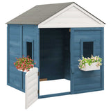 Playhouse with Lockable Door and Flower Pots Solid Wood Fir 93688