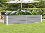 Planter Light Grey 160 x 40 x 45 cm Steel 42018134