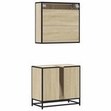 ZNTS 2 Piece Bathroom Furniture Set Sonoma Oak Engineered Wood 3300926