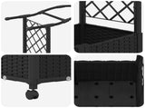Raised Bed with Trellis and Roof Black 164 x 40 x 144 cm PP 3423101