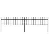 Garden Fence with Spear Top Steel 359x60 cm Black 277594