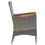46084 7 Piece Garden Dining Set with Cushions Poly Rattan Grey
