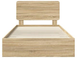 Bed Frame with Headboard Sonoma Oak 75 x 190 cm Engineered Wood 3412848