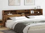 Headboard Cabinet Old Wood 220 x 19 x 101.5 cm Engineered Wood 879447