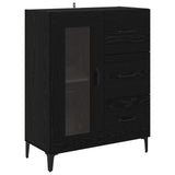 Sideboard Black Oak 69.5 x 34 x 90 cm Engineered Wood and Iron 880844