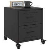 ZNTS Bedside Cabinets 2 pcs Black 36x39x43.5 cm Steel 846627