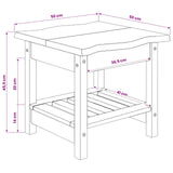 Side Table EKAI Black 50 x 50 x 45.5 cm Solid Pine Wood 42037021