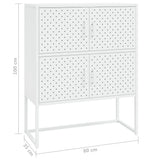 Highboard White 80x35x100 cm Steel 335881