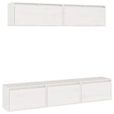 TV Cabinets 5 pcs White Solid Wood Pine 3100150
