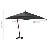 Hanging Garden Parasol with Pole Anthracite 3x3 m Solid Fir Wood 313774