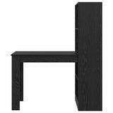 Desk with Shelf Black Oak 122 x 67 x 145 cm Engineered Wood 3337258