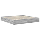 Storage Bed Grey Sonoma 200 x 200 cm Engineered Wood 3413476