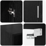 Storage Cabinet Black Oak 80 x 42.5 x 225 cm Engineered Wood 3402820