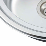 Kitchen Sink with Strainer and Trap Oval Stainless Steel 145072