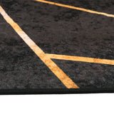 Rug Washable Black and Gold 190x300 cm 136619
