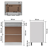 Drawer Bottom Cabinet Lyon Grey Sonoma 60x46x81.5 cm Engineered Wood 815577