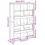 Bookcase Smoked Oak100x33x156.5 cm Engineered Wood 3309370