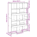 Bookcase Grey Sonoma 100x33x156.5 cm Engineered Wood 3309371