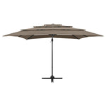 4-Tier Garden Parasol with Aluminium Pole Taupe 250x250 cm 313823
