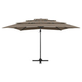 Garden Parasol Taupe Polyester, Powder-coated Aluminium Large 313823