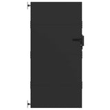 Garden Gate with Lock Black 85 x 175 cm Powder-coated steel 42015882