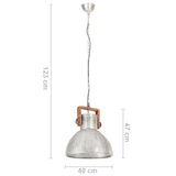 Industrial Hanging Lamp 25 W Silver Round 40 cm E27 320529