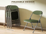 Set of Four Folding Corduroy Seat Chairs - Green T3398P377924