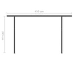 ZNTS Manual Retractable Awning with Posts 4x3.5 m Yellow and White 3070218