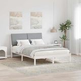 Bed frame White and light grey 140 x 190 cm Solid pine wood 878758