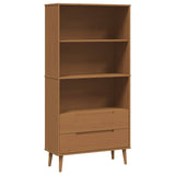 Bookcase MOLDE 85 x 35 x 170.5 cm Solid Pine Wood Caramel 42020943