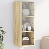Wall Cabinet with Glass Doors Sonoma Oak 35x37x100 cm 836485