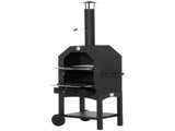 Outdoor Garden Pizza Oven Charcoal BBQ Grill 3-Tier Freestanding w/ Chimney, Mesh Shelf, Thermometer T3398P315375