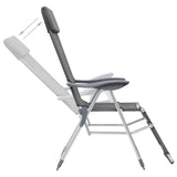 Camping Chair Set of 2 Grey Textilene, Aluminium Medium 360145