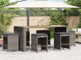 Garden Bar Stools with Cushions 6 pcs Grey Poly Rattan 368693