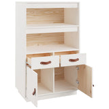 Highboard White 67x40x108.5 cm Solid Wood Pine 820158